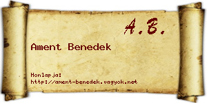 Ament Benedek névjegykártya