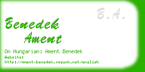 benedek ament business card